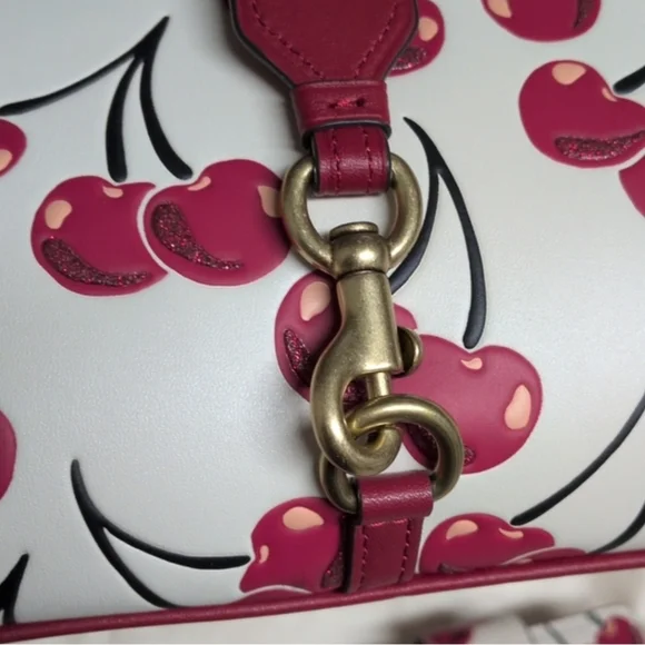 Coach Cherry Hamptons Hobo Leather Shoulder Bag And Wallet Matching Set - Picture 8 of 14